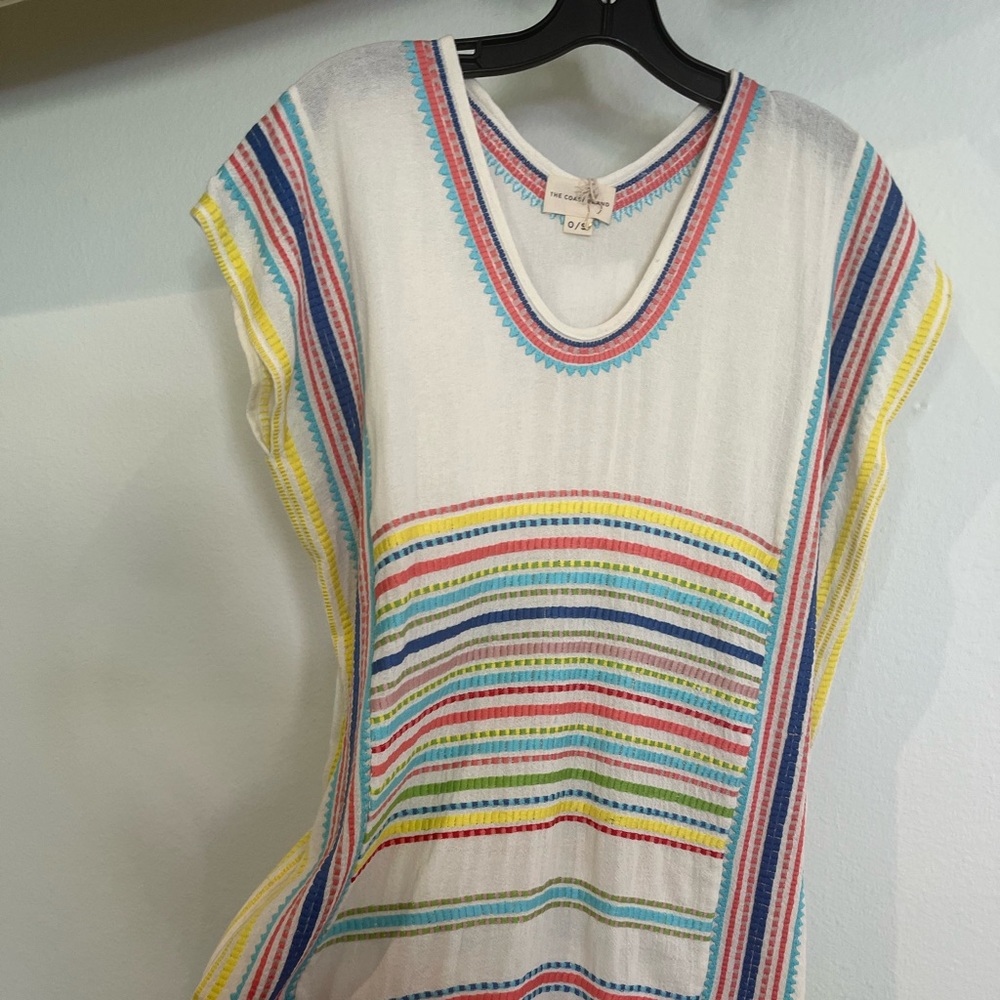 Coastal brands embroidered bohemian beach and pool coverup dress